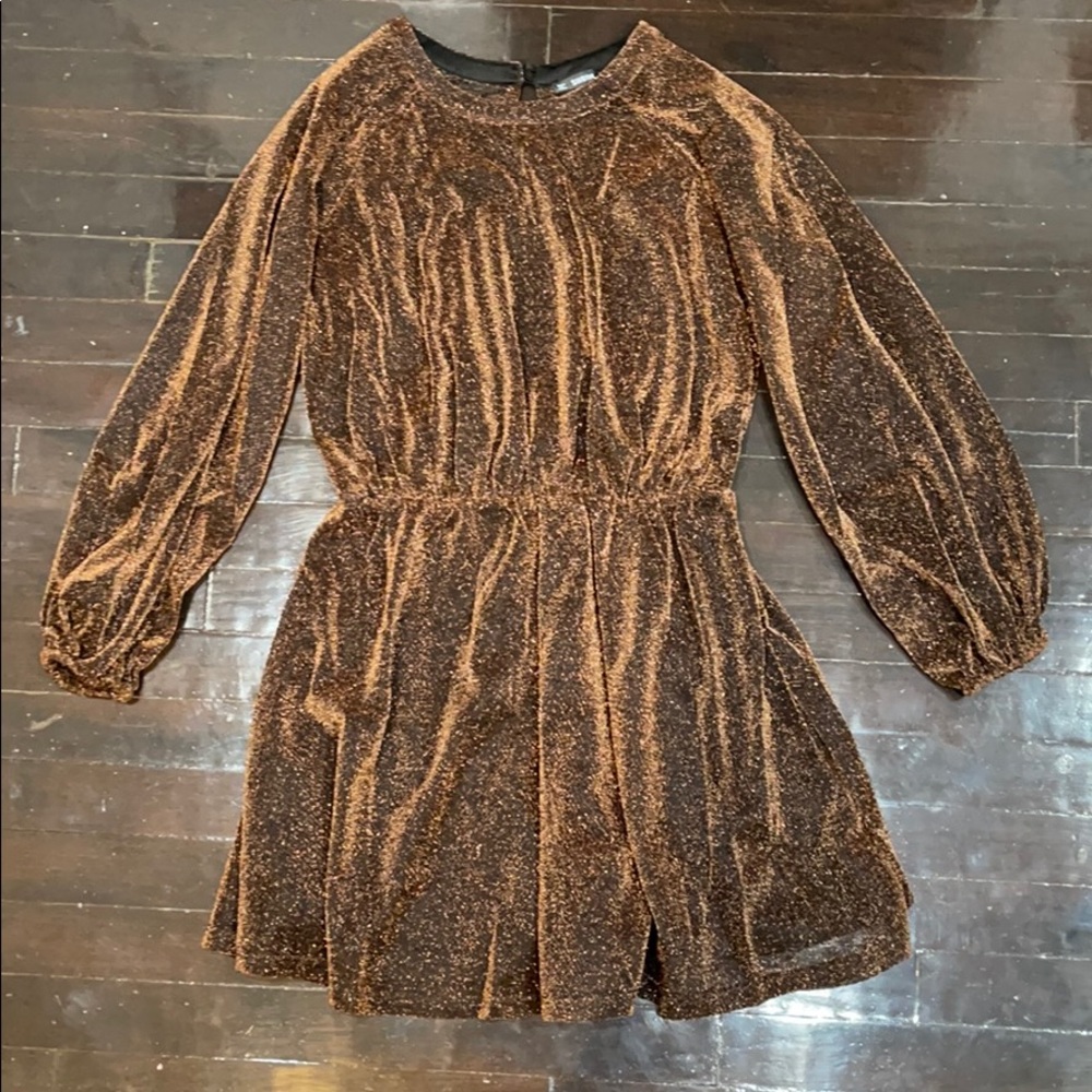 Short sparkly brown cocktail dress